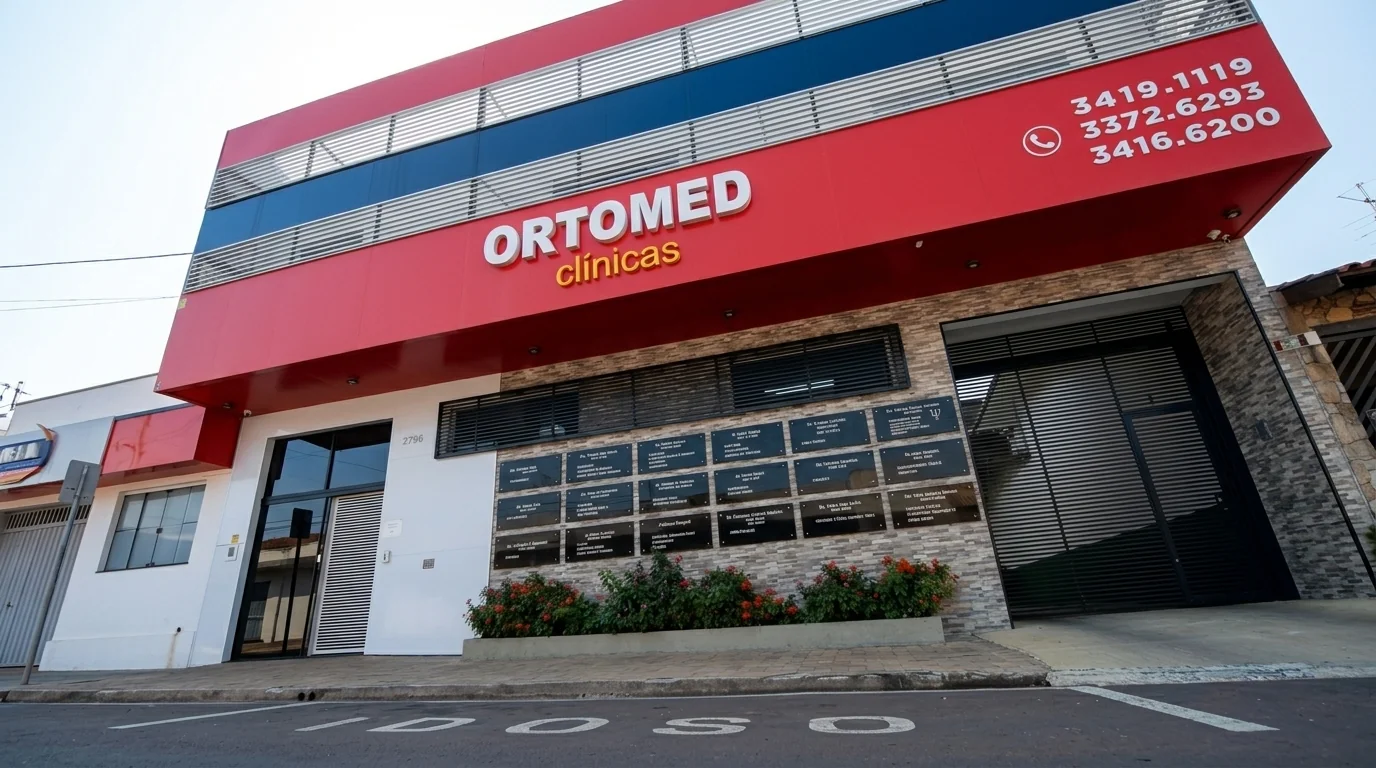 Fachada da clínica Grupo ORTOMED em São Carlos